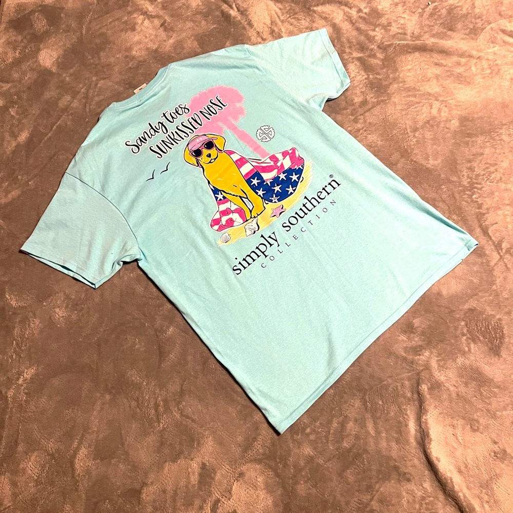 Simply Southern Sandy Toes Sun Kiss Nose Tee Large